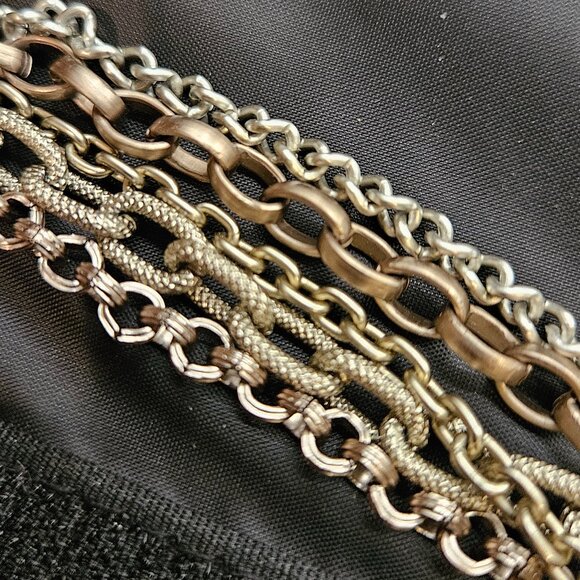 Sabika Five Chain Silver Necklace - Picture 3 of 11